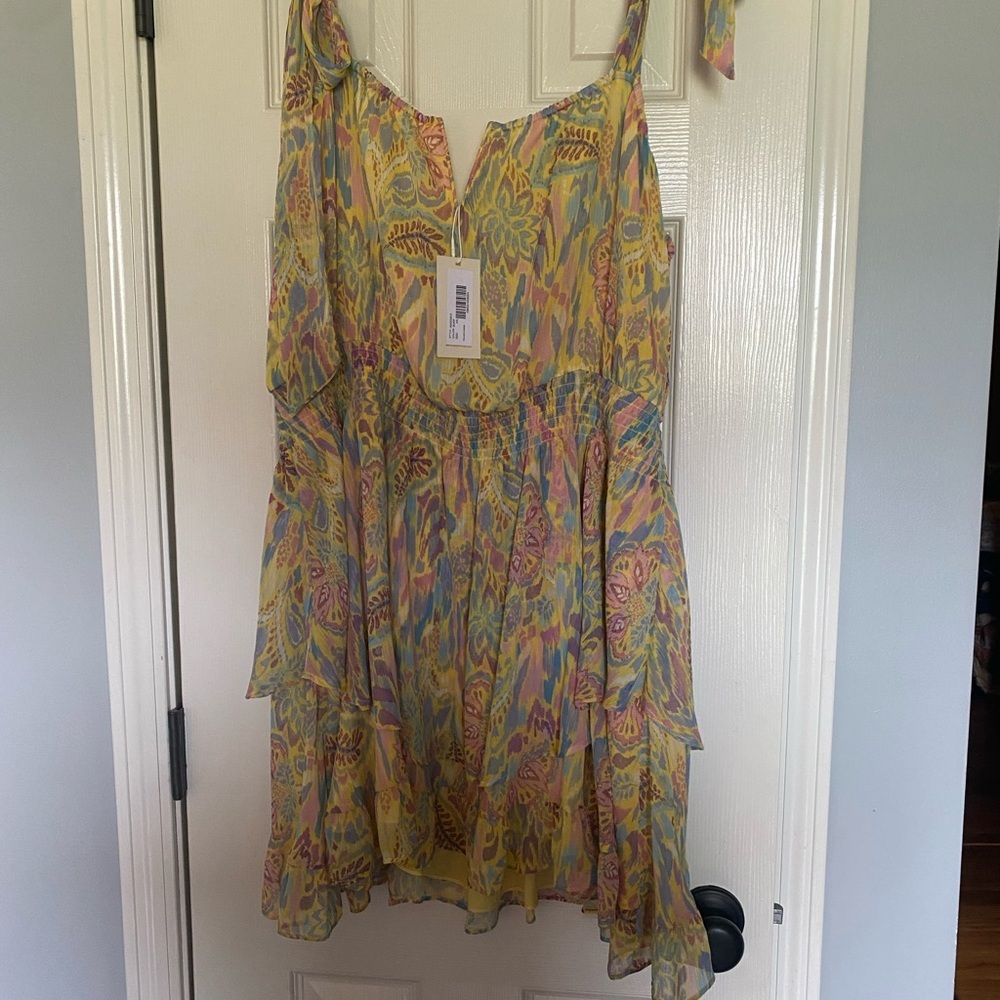Ramy Brook Yellow Ruffled Tiered Sundress XXL - Picture 2 of 6